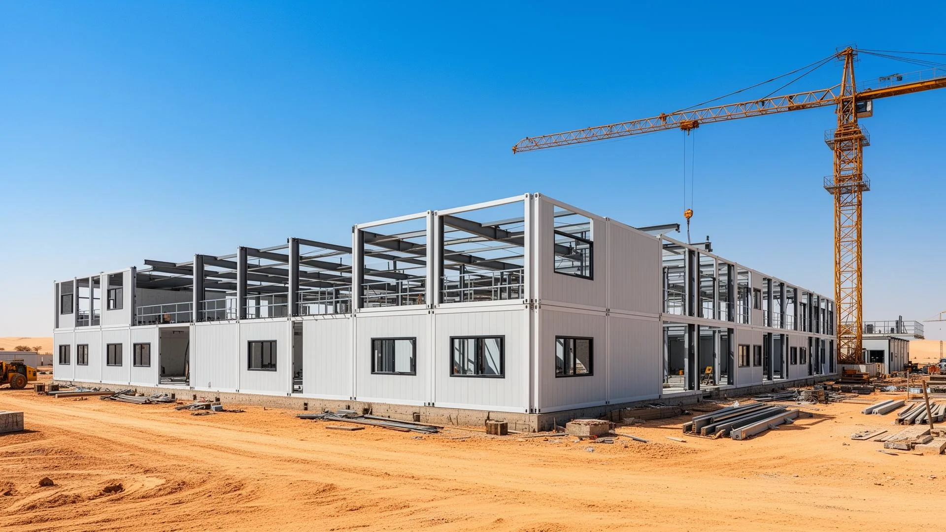 Prefabricated modular building manufactured by AXON Tec in the UAE